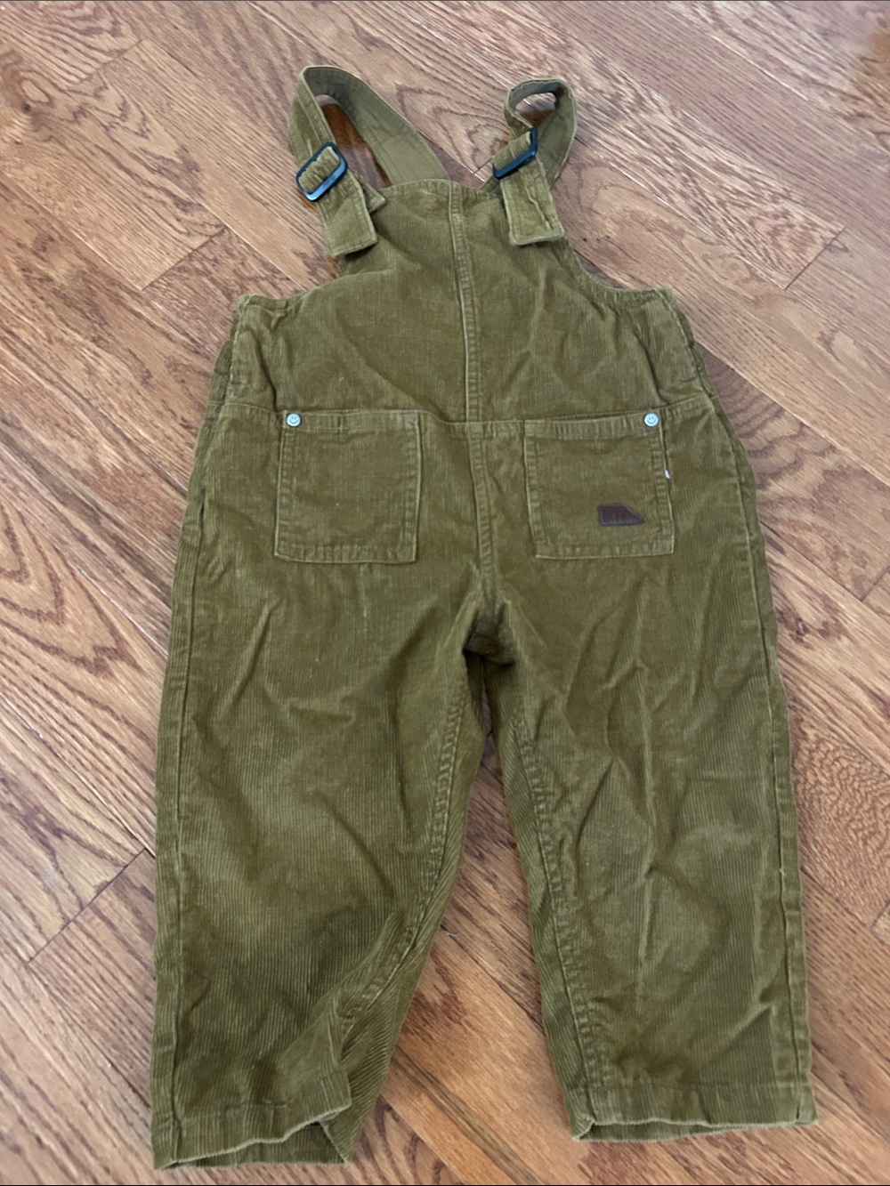 Classic Kids Corduroy Overalls in Olive Green